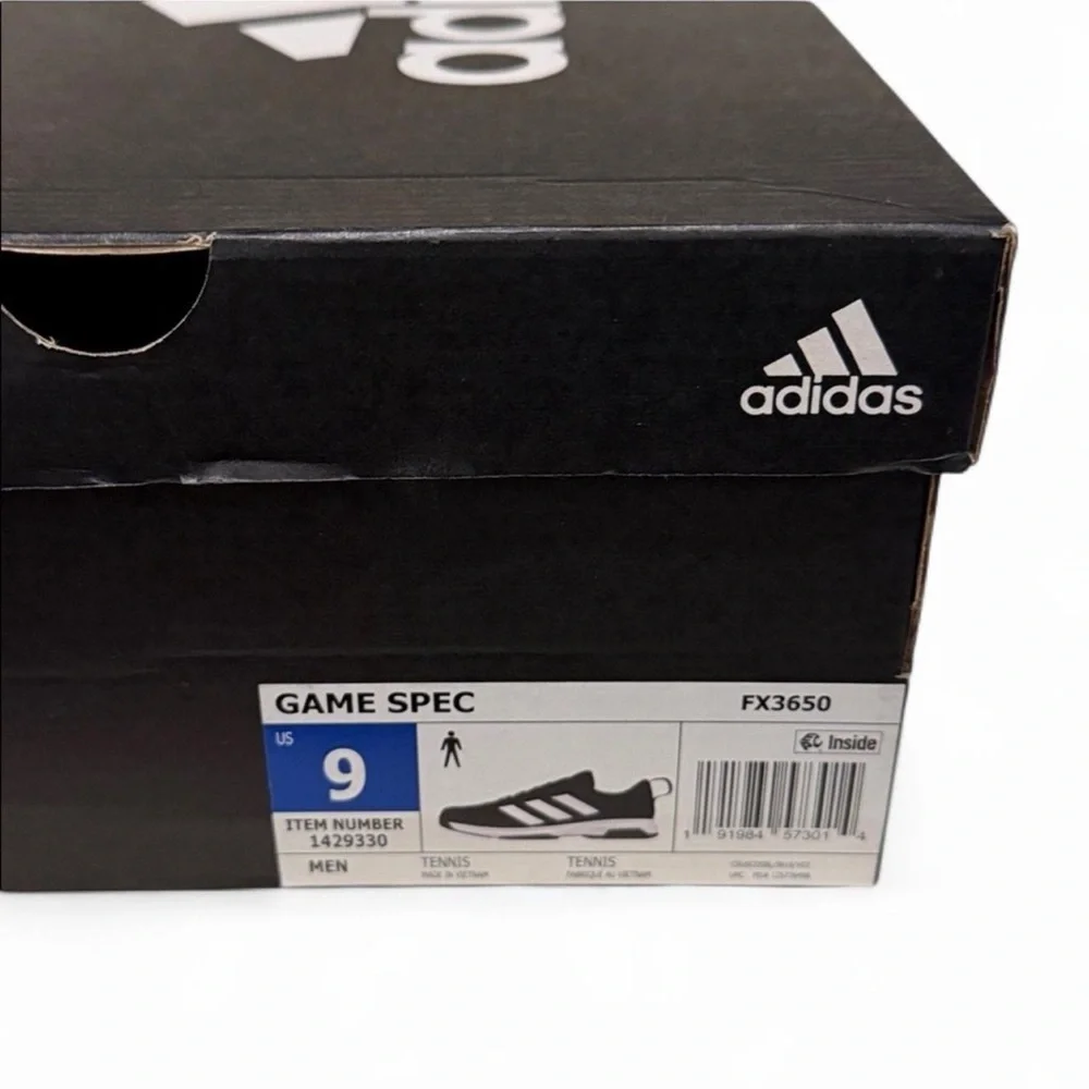 Adidas Game Spec Tennis Shoes Black White 9 NIB